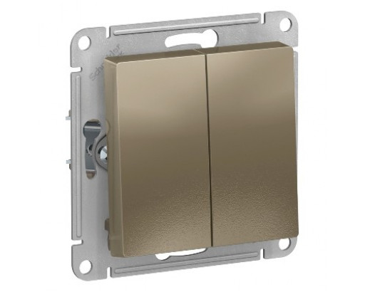 Schneider electriс AtlasDesign Шампань Выключатель 2-клавишный, сх.5, 10АХ, механизм, ATN000551