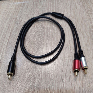 Аудио кабель 1RCA шт. х 2RCA шт. (1м)  Premium R-06