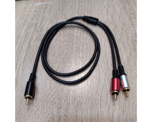 Аудио кабель 1RCA гн. х 2RCA гн. (1м)  Premium R-06