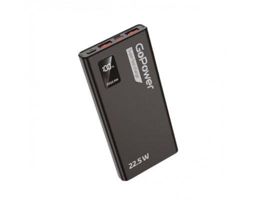 Аккумулятор внешний (Power bank) GoPower PB03-20 20000mAh 3.0 22.5W 2USB/Type-C черный