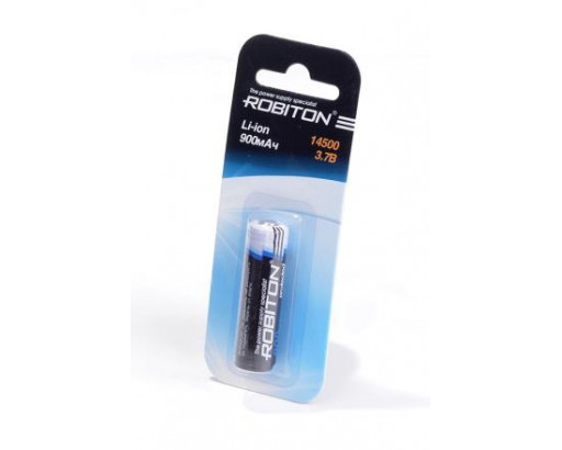 Аккумулятор 14500 (AA) Li-ion 3,7V  900mAh с защитой     Robiton