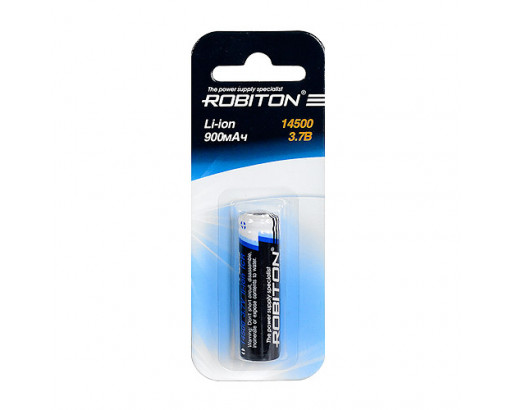 Аккумулятор 14500 (AA) Li-ion 3,7V  900mAh с защитой     Robiton