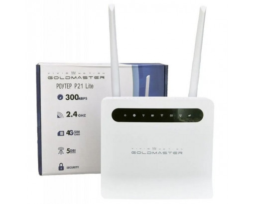 Роутер под Sim-карту (без проводного интернета) 2,4ГГц Wi-Fi N300 (4 LAN+USB 2.0) 4G ZLT P21 Goldmaster Lite
