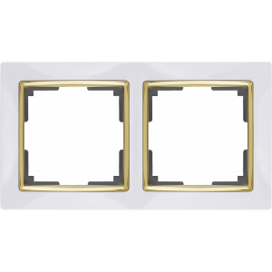 WERKEL Рамка Snabb Белый/Золото на 2 поста      WL03-Frame-02-white-GD / W0021933