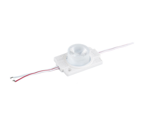 Светодиодный модуль Белый SMD3030-1LED-12V-1,2W-IP65 (С 1-ой БОЛ. ЛИНЗ.)  (3030-1)
