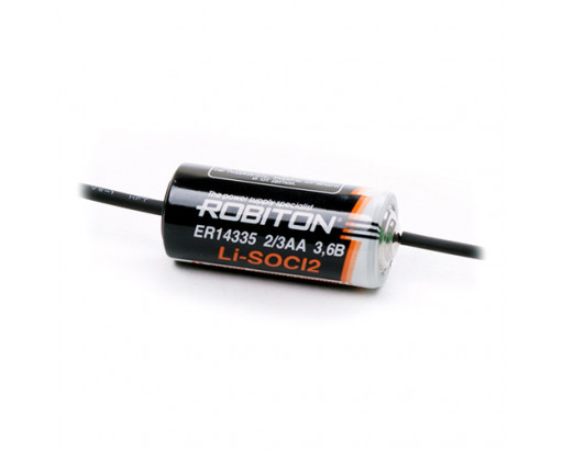 Элемент питания 17335 с выводами Li-SOCL2    ER17335-AX 2/3A-axial      3,6V 1800mAh     Robiton