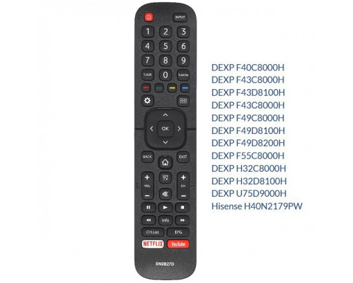 Пульт DEXP EN2B27D Netflix, YouTube