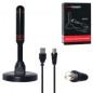 Антенна DVB-Т2 ANT07  (комнатная, активная, усиление до 15Дб, питание по USB)