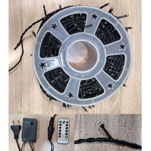Гирлянда УЛИЧНАЯ Нить 920 LED Мульти, контроллер, пульт, зеленый провод, 115 метров (120м)
