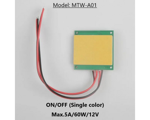 Выключатель сенсорный для зеркал 12V (ON/OFF, 12-24V, 5A/60W, 5мм, 50*49*10mm) MTW-A01