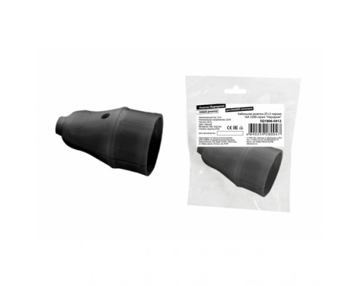 Штепсель TDM 2П+3 Чёрный ЕВРО (16A 250V) серия "Народная" SQ1806-0412