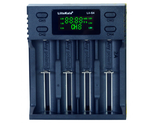 Зарядное устройство Li-ion/Li-FE/Ni-MH/Cd LiitoKala Lii-S4 на 4акк.   (26650/22650/26500/18650/14500/18490/16340/17670/17500/17355/10440/C/AA/AAA и др