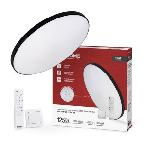 Светильник LED  управляемый IN HOME 125W NEO SIMPLE-125RCW ЧЕРНЫЙ 3000-6500К (10000лм) d460х67 пульт ДУ