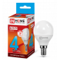 Лампа светодиодная Шар E14 _4W 220V 4000K Матовая G45 380Лм (46х83мм) IN HOME VC 4690612030531
