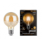 Лампа светодиодная Декоративная E27 _6W 220V 2400K ФИЛАМЕНТ Прозрачная золотой G95 550Лм (95х135мм) Gauss Black Filament 105802006