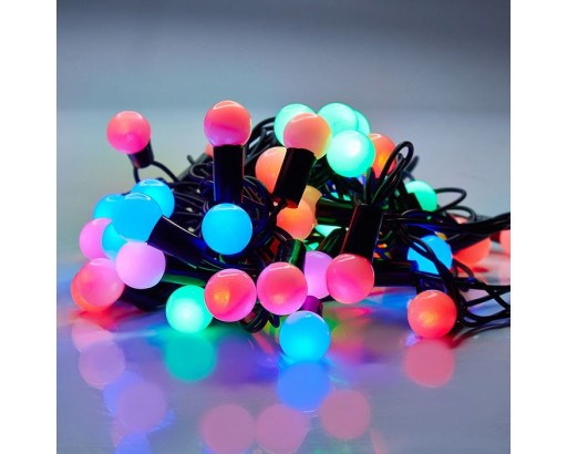 Гирлянда Нить с насадками ШАРИКИ  63 LED мульти матовые d=20mm 9м,  без контроллера, свечение с динамикой , 100L