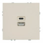 STEKKER СУ Эмили Кашемир Розетка USB + Type-C (механизм) 2-местная 20W, RST10-5115-08 (49905)