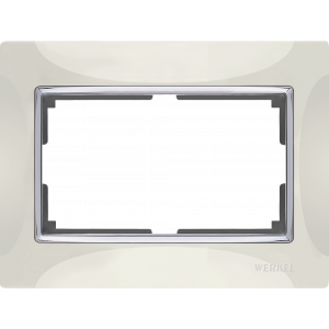 WERKEL Рамка Snabb Слоновая кость/хром для 2-ой розетки     WL03-Frame-01-DBL-ivory / W0081903