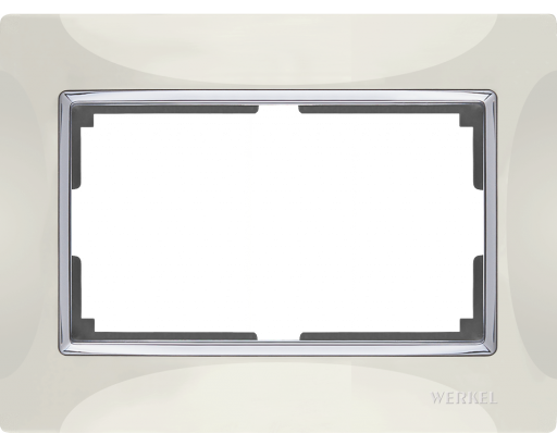 WERKEL Рамка Snabb Слоновая кость/хром для 2-ой розетки     WL03-Frame-01-DBL-ivory / W0081903