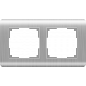 WERKEL Рамка Stream Серебряный на 2 поста    WL12-Frame-02 / W0022106