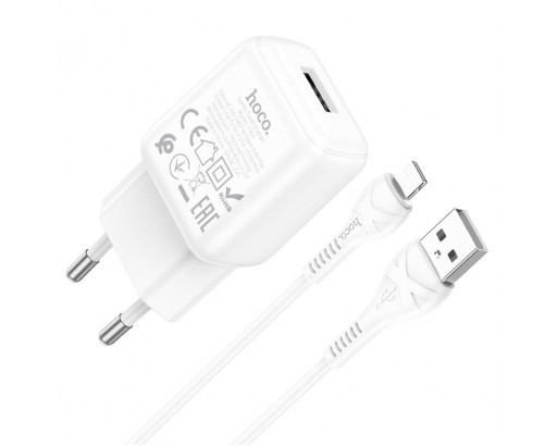 СЗУ 2,1А 10,5W USB (С КАБЕЛЕМ USB - Lightning 1м) 5V HOCO C96A (в блистере)