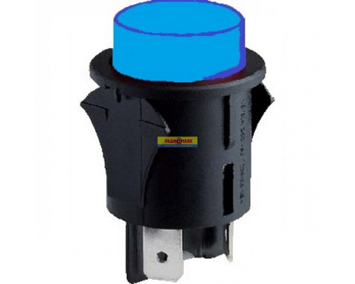Кнопка Ф круглая с подсветкой 12V (D-21мм) SC7087 4с   (Синий)