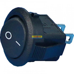 Переключатель KCD5-2-101   (250B-3A) кругл. черн. 2с, мини (SMRS)