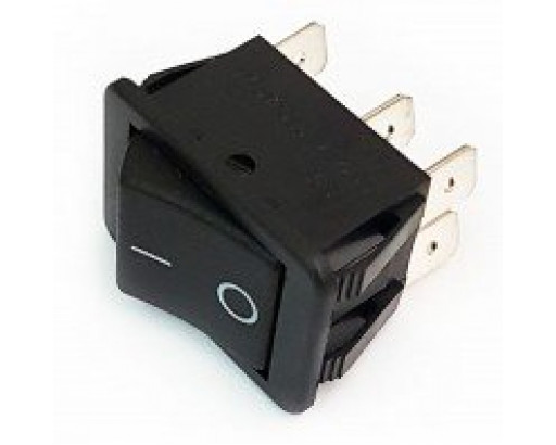 Переключатель SC-787 6c Б/Ф on-(on) (250V-16(4)А) большой ЧЕРНЫЙ