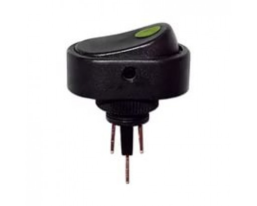 Переключатель авто ASW-20D-2 c с подсветкой 12V, 20А, 3с (Кнопка овальная)