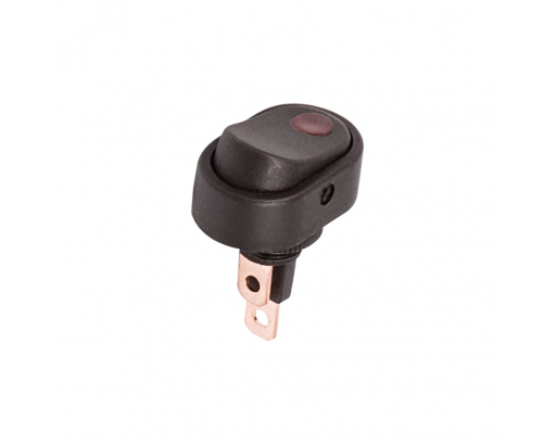 Переключатель авто ASW-20D-2 c с подсветкой 12V, 20А, 3с (Кнопка овальная)