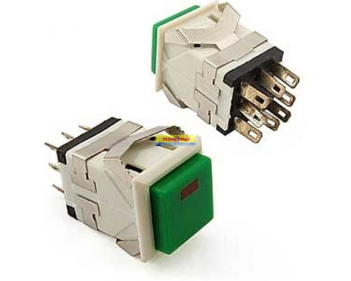 Переключатель с подсветкой KCD-2-21 Ф 250B 3A (зеленый)     (Я)
