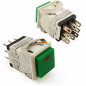 Переключатель с подсветкой KCD-2-21 Ф 250B 3A (зеленый)     (Я)