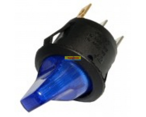 Переключатель с подсветкой KCD1-5-101NH, 3с  12V (синий) 777T