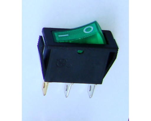 Переключатель с подсветкой KCD3-5-101N / SC-791 3c, 250B 15A  (зеленый)