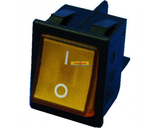Переключатель с подсветкой Sc-767 / KCD2-201N 4c, 250B, 16A (желтый) большой