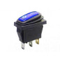 Переключатель с подсветкой влагозащищенный KCD3-101NW / SC-791WL 3c, 250B,15A (синий)