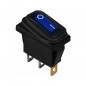 Переключатель с подсветкой влагозащищенный KCD3-101NW / SC-791WL 3c, 250B,15A (синий)