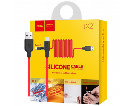 Кабель USB - Type-C HOCO X21 Plus Silicon (1 м)