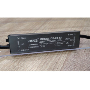 Блок питания для светодиодной ленты 12V IP67  20W (1,66А) (138х29х19) DS-20-12 Mlian