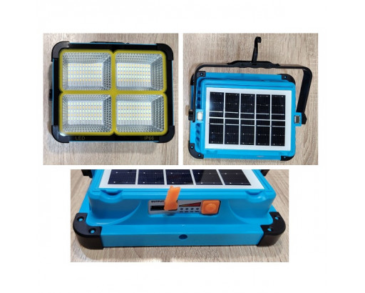 Прожектор Светодиодный аккумуляторный с солнечной панелью 50W, 6500K, IP66, 6х18650, D18