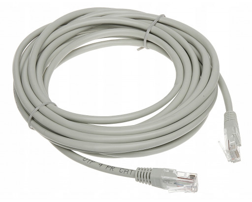 Патч-корд RIPO Standart U/UTP 4 пары, 0,5м, Кат.5е (Класс D),125МГц, 2хRJ-45/8P8C, T568B, заливной, многожильный, BC (чистая медь), PVC нг(B), серый