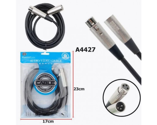 Шнур микрофона 3 метра       шт. XLR х гн. XLR   (Premium) H113