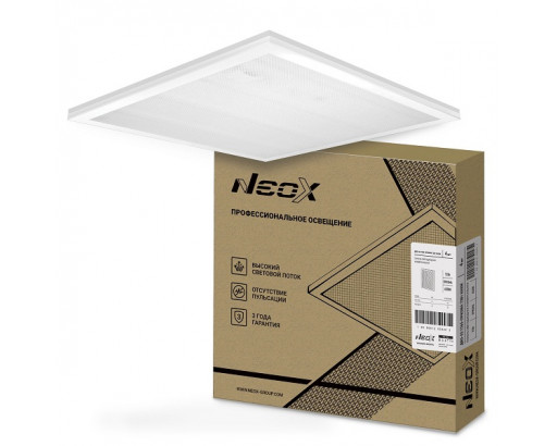 Панель LPU-02 75W  ПРИЗМА  220V 6500К 6500лм 595х595х19мм (IP40) (ДВО-02 7565) NEOX  (аналог 49841,49721,50067)