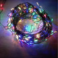 Гирлянда Нить-Мишура Роса уличная светод. 10м, 200 LED, Мульти (с контроллером) темный провод 10М-1