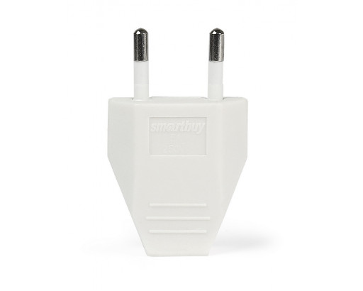 Вилка электрическая "Smartbuy" без заземления Белая 2.5А 220V (АБС-пластик,плоская) SBE-2.5-P06-w