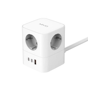 Сетевой фильтр - стойка MIVO MC-404 4 розетки + 1 USB + 2 Tupe-C, 2,4A, PD30W, 2м, 4000W, 16A белый