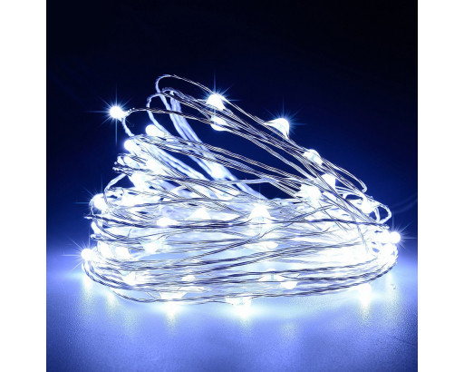 Гирлянда Нить Роса уличная светод. 80м, 800 LED, Холодный белый, прозрачный провод (пульт,блок с контроллером IP44) S1000-2  (100м 1000)