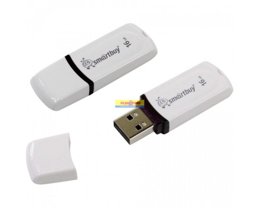 Флеш-накопитель USB 16-Gb Smartbuy     Paean White (SB16GBPN-W)