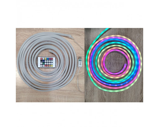 Гибкий неон USB 5V в коробке 5 метров 5V, IP67, RGB  (Bluetooth, пульт, App) R-5