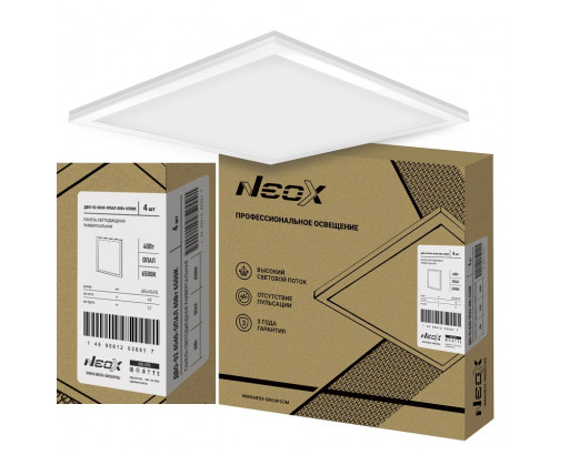 Панель LPU-02 40W  ОПАЛ 220V 6500К 3600лм 595х595х25мм (IP40) (ДВО-02 4065) NEOX (Аналог 49613)